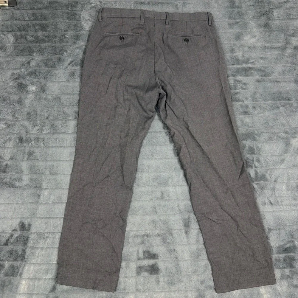 Banana Republic Mens 33x30 Slim Fit Charcoal Gray 100% Wool Dress Pants Trousers